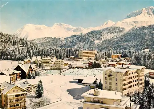 AK / Ansichtskarte Arosa_GR Obersee mit Eisbahn Arosa_GR