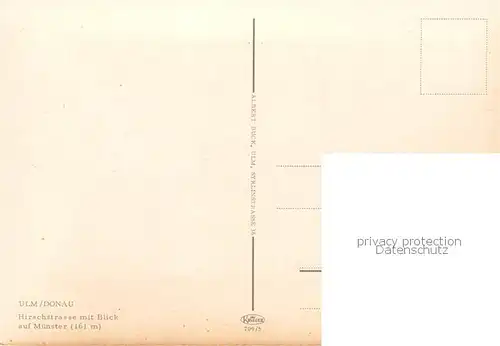 AK / Ansichtskarte Ulm__Donau Hirschstrasse mit Blick auf Muenster 