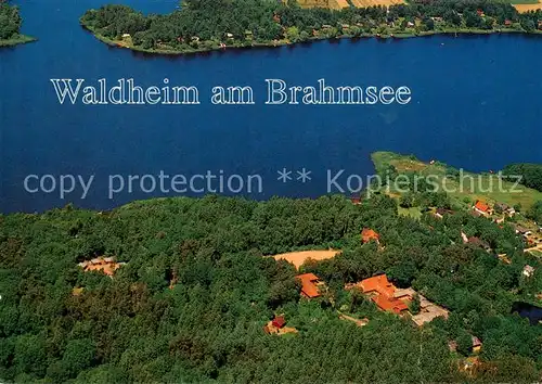AK / Ansichtskarte Langwedel_Brahmsee_Holstein Waldheim am Brahmsee Ev Jugendheim Fliegeraufnahme 
