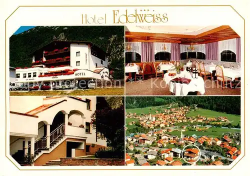 AK / Ansichtskarte Pfunds_Tirol_AT Hotel Edelweiss Gastraum Treppenaufgang Fliegeraufnahme 