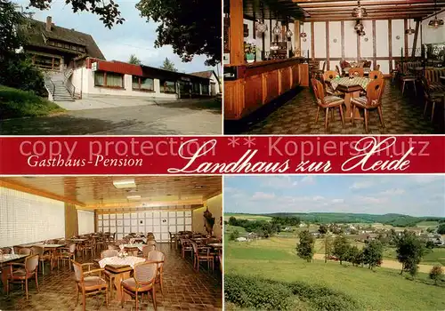 AK / Ansichtskarte Freudenberg_Westfalen Gasthaus Pension Landhaus zur Heide Gastraeume Panorama Freudenberg_Westfalen