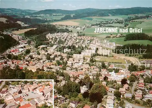 AK / Ansichtskarte Jablonne_nad_Orlici_CZ Fliegeraufnahme Detail namesti 5 kvetna 