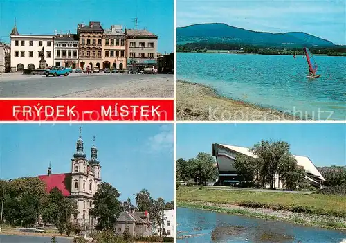 AK / Ansichtskarte Frydek Mistek_Friedeck_CZ Teilansichten Surfer Kirche 