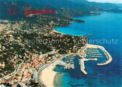 AK / Ansichtskarte Le_Lavandou Vue aerienne du Nouveau Port Perspective sur St Clair et Aiguebelle Le_Lavandou