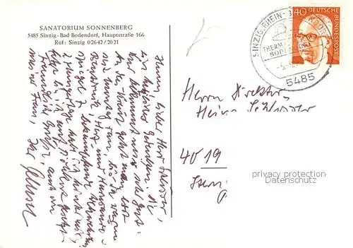 AK / Ansichtskarte Sinzig Sanatorium Sonnenberg Sinzig