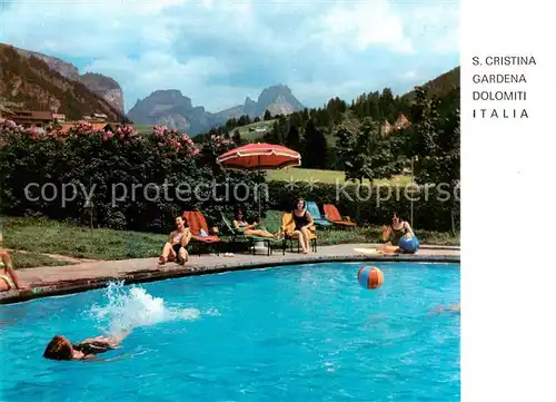 AK / Ansichtskarte Santa_Cristina_Valgardena Hotel Posta Pool 
