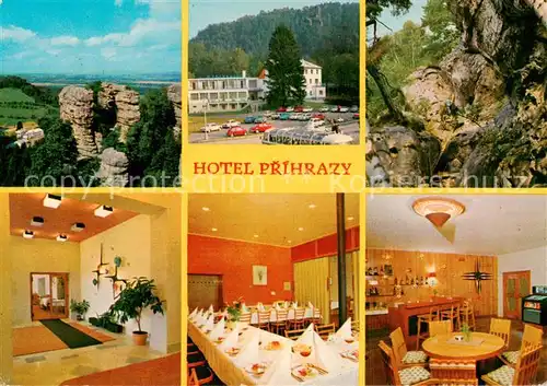 AK / Ansichtskarte Mlada_Boleslav_Jungbunzlau_CZ Hotel Prihrazy Panorama Foyer Speisesaal Bar 