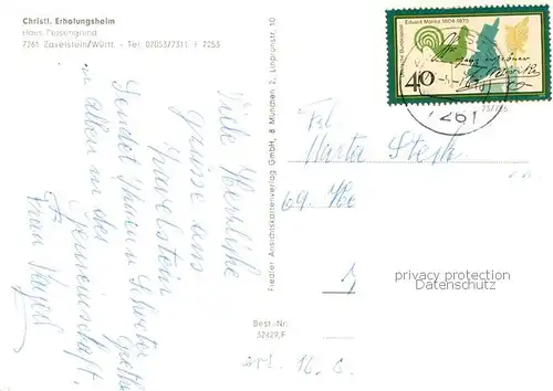 AK / Ansichtskarte Zavelstein Christl Erholungsheim Haus Felsengrund Zavelstein