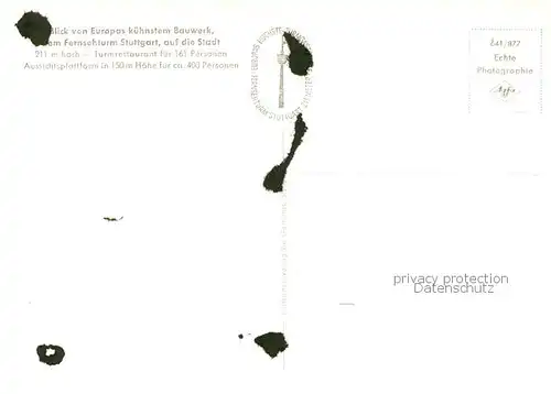 AK / Ansichtskarte Stuttgart Blick vom Fernsehturm Turmrestaurant Stuttgart