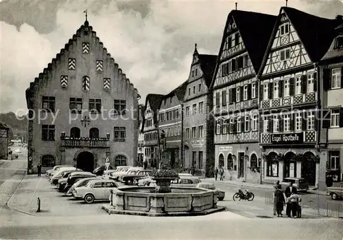 AK / Ansichtskarte Bad_Mergentheim Marktplatz mit Brunnen Bad_Mergentheim