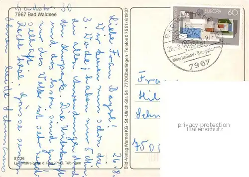 AK / Ansichtskarte Bad_Waldsee Fliegeraufnahme Bad_Waldsee