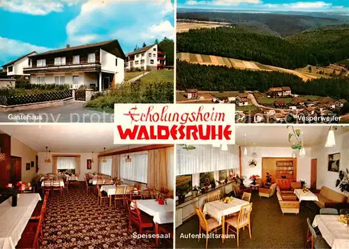 AK / Ansichtskarte Waldachtal Erholungsheim Waldesruhe Gaestehaus Vesperweiler Speisesaal Aufenthaltsraum Waldachtal