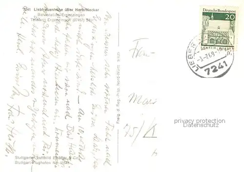 AK / Ansichtskarte Horb_Neckar Liebfrauenhoehe Fliegeraufnahme Horb Neckar