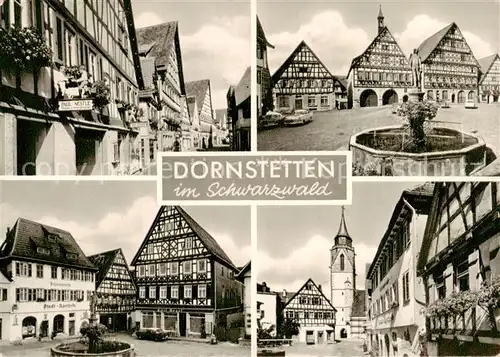 AK / Ansichtskarte Dornstetten_Wuerttemberg Ortspartien Brunnen Fachwerkhaeuser Kirche Dornstetten_Wuerttemberg