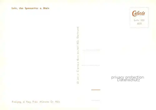 AK / Ansichtskarte Lohr_Main Fliegeraufnahme Lohr_Main