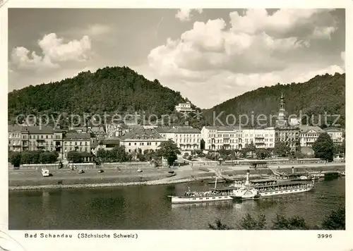 AK / Ansichtskarte  Dampfer_Seitenrad Bad Schandau Saechsische Schweiz  