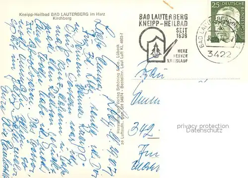 AK / Ansichtskarte 73836018 Bad_Lauterberg Kirchberg Kneipp-Heilbad Bad_Lauterberg