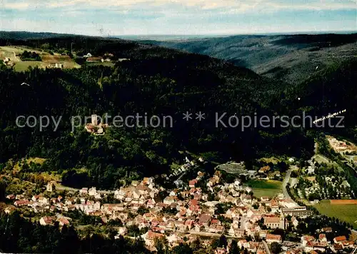 AK / Ansichtskarte  Bad_Liebenzell Panorama mit Burg und Luftkurort Unterlengenhardt Schwarzwald Bad_Liebenzell