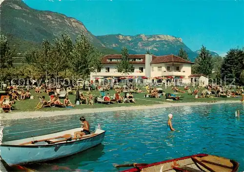 AK / Ansichtskarte  Kalterer_See_Suedtirol Restaurant Pension Seegarten Badestrand Kalterer_See_Suedtirol