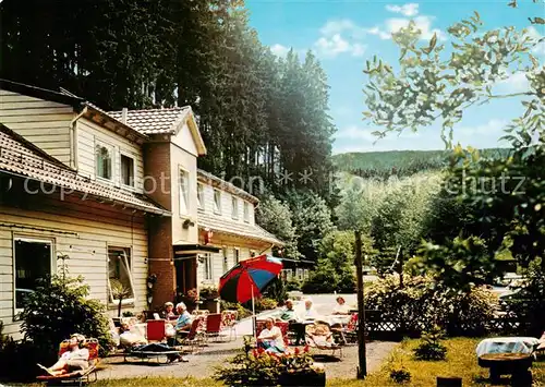 AK / Ansichtskarte 73836033 Wildemann_Harz Hotel Pension Klein-Tirol Terrasse 