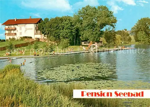 AK / Ansichtskarte 73836035 See_Sulzberg Pension Seebad Uferpartie am See See_Sulzberg