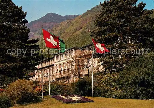 AK / Ansichtskarte  Bad_Ragaz_Ragatz_SG Hotel Quellenhof Schweizer Flagge 