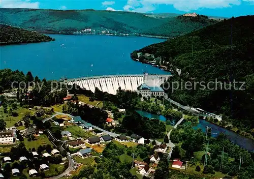 AK / Ansichtskarte 73836050 Hemfurth-Edersee Staumauer Schloss Waldeck Hemfurth-Edersee