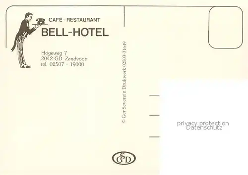 AK / Ansichtskarte  Zandvoort_Noord_Holland_NL Bell-Hotel Café Restaurant Bar 