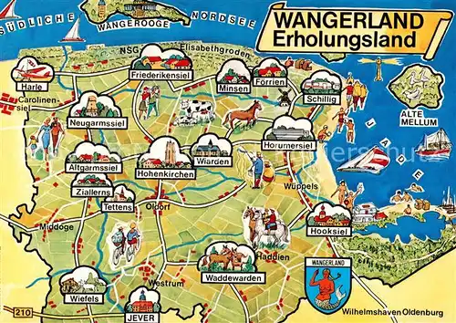 AK / Ansichtskarte  Wangerland Landkarte Wangerland
