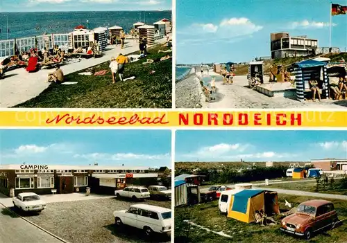 AK / Ansichtskarte 73836094 Norddeich__Norden_Nordseebad Strand Promenade Campingplatz 