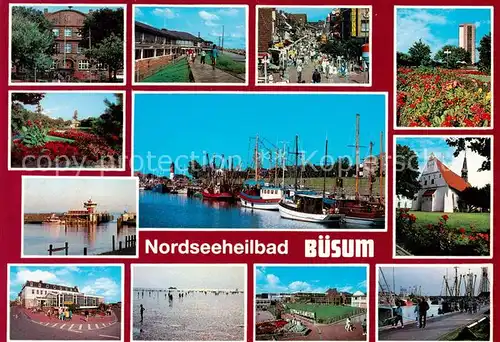 AK / Ansichtskarte  Buesum_Nordseebad Teilansichten Ortsmotive Kutterhafen Wattenmeer Buesum_Nordseebad