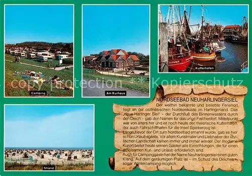 AK / Ansichtskarte 73836130 Neuharlingersiel Camping Kurhaus Kutterhafen Strand Historie Neuharlingersiel