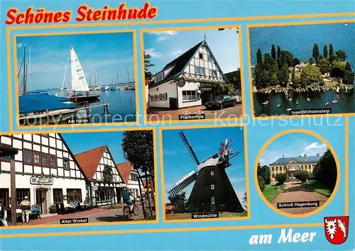 AK / Ansichtskarte 73836164 Steinhude_Wunstorf Hafen Fischerhaus Insel Wilhelmstein Alter Winkel Windmuehle Schloss Hagenburg 