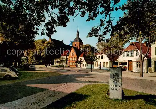 AK / Ansichtskarte  Burg__Fehmarn Ansicht mit St. Nikolei-Kirche 