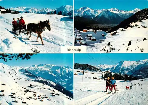 AK / Ansichtskarte  Riederalp_VS Winterpanorama Skipiste Pferdeschlitten Alpenpanorama 