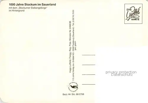 AK / Ansichtskarte 73836215 Stockum_Sauerland Fliegeraufnahme mit Stockumer Siebengebirge Stockum_Sauerland