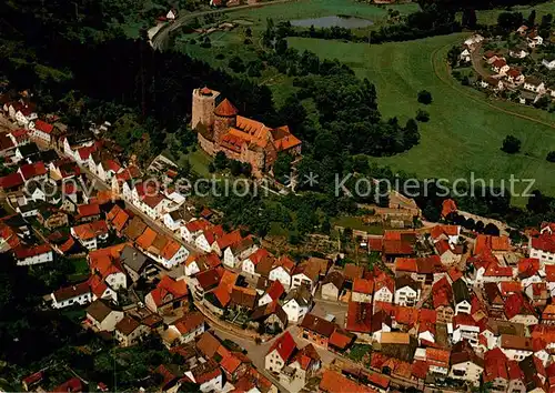 AK / Ansichtskarte 73836223 Rieneck Fliegeraufnahme mit Schloss Rieneck