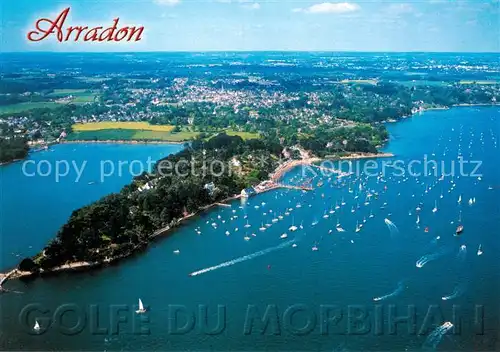 AK / Ansichtskarte  Arradon_56_Morbihan Vue aerienne La pointe et les plaisirs sur le golfe 