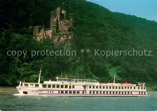 AK / Ansichtskarte Dampfer_Binnenschifffahrt MS Wilhelm Tell Triton Reisen Ruedesheim am Rhein 