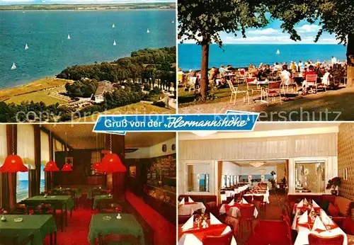 AK / Ansichtskarte Luebeck Restaurant und Cafe Hermannshoehe Gastraeume Terrasse Strand Luebeck