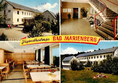 AK / Ansichtskarte Bad_Marienberg Jugendherberge Gaststube Treppenaufgang Park Bad_Marienberg