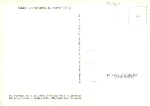 AK / Ansichtskarte Mayen Schloss Buerresheim Mayen