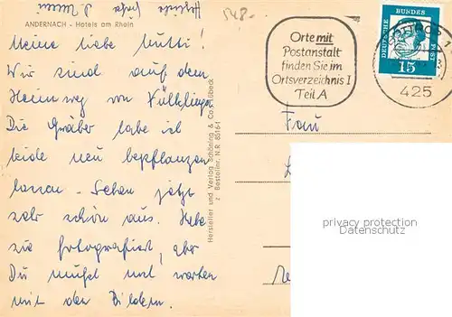 AK / Ansichtskarte Andernach_Rhein Hotels am Rhein Andernach Rhein