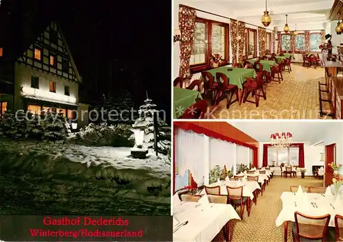 AK / Ansichtskarte Winterberg_Hochsauerland Gasthof Dederichs Hotel Restaurant Winterberg_Hochsauerland