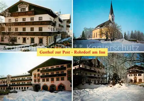 AK / Ansichtskarte Rohrdorf_Inn Gasthof zur Post Kirche Rohrdorf Inn