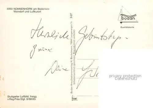 AK / Ansichtskarte Nonnenhorn_Bodensee Fliegeraufnahme Nonnenhorn Bodensee