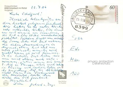 AK / Ansichtskarte Griesbach_Rottal Kurgebiet Fliegeraufnahme Griesbach Rottal