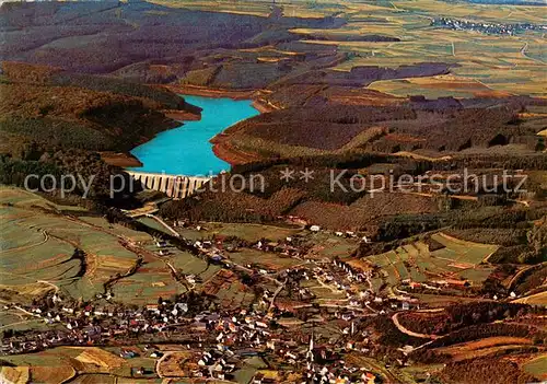 AK / Ansichtskarte Hellenthal_Eifel Fliegeraufnahme am Olef See Hellenthal_Eifel