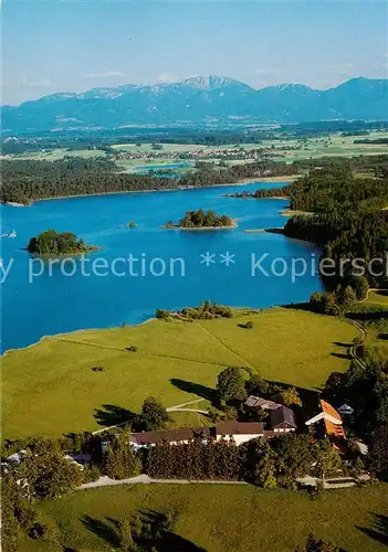 AK / Ansichtskarte Seeshaupt_Starnberger_See Privatklinik Lauterbacher Muehle am Ostersee Fliegeraufnahme 