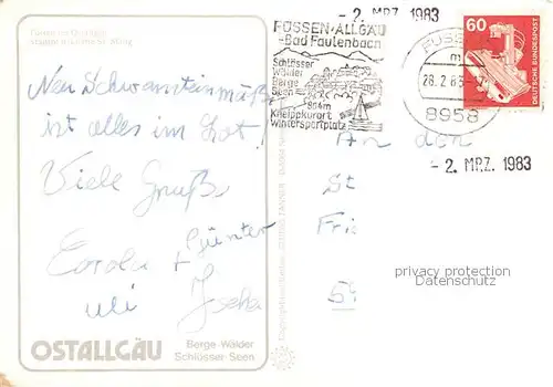 AK / Ansichtskarte Fuessen_Allgaeu Stadtpfarrkirche St Mang Fuessen Allgaeu